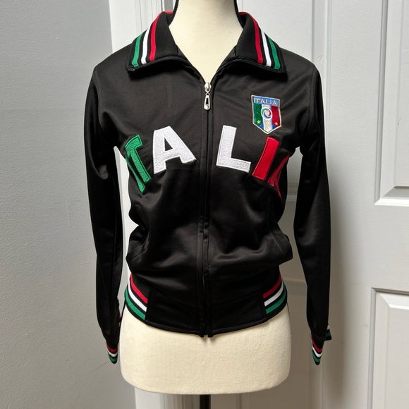 Futbol Italia Warm Up Soccer Jacket Full Zip Black Womens XS - Picture 1 of 7